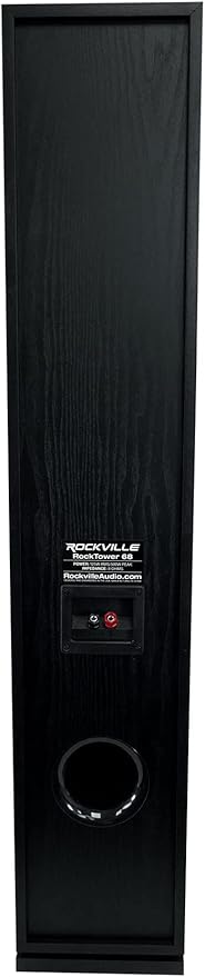Rockville RockTower 68B Passive Tower Speaker, 8 Ohm, Black, High-Fidelity Sound, Detachable Grille, 3-Way, 6.5", 500W, MDF, Perfect for Home Audio