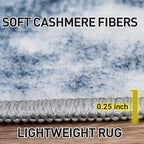 6x9 Area Rugs for Living Room: Washable Abstract Blue White Bedroom Carpet - Image 7