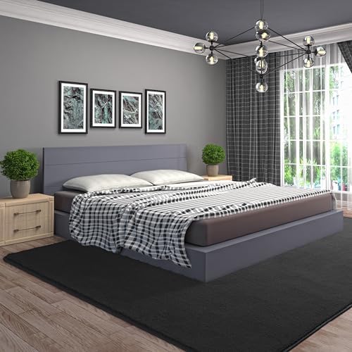 AROGAN 5x7 Area Rugs for Living Room Non Slip Dorm Bedroom Rug, Dark Grey - Image 4