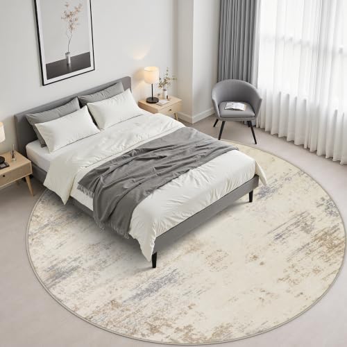 Round Area Rug Living Room: 5 ft Modern Washable Indoor Carpet - Image 4