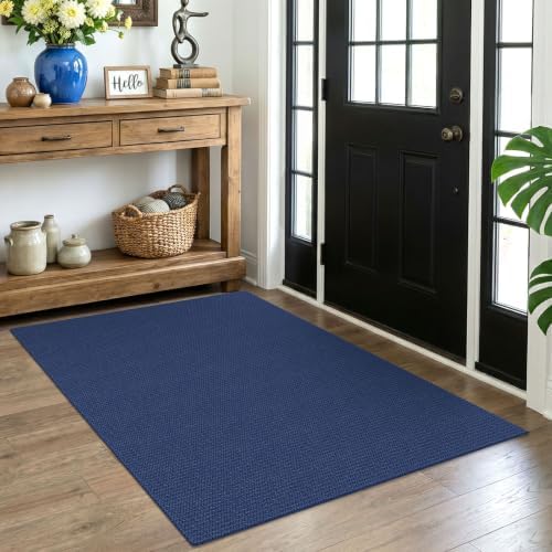 EARTHALL Washable Area Rug, Non Slip Entryway Rug, 4x5 Ft, Heathered Blue by Unknown