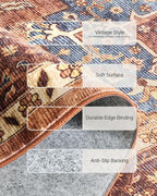 Amada Vintage Washable Area Rug,9'x12',Rust Red - Image 7