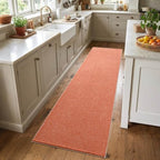 2x6 Orange/White Runner Rug Washable Non-Slip for Kitchen Hallway Bathroom by Unknown