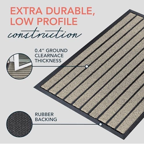 ubdyo Extra Durable Door Mat Outside Entrance (36" x 24", Bright Beige) - Image 4