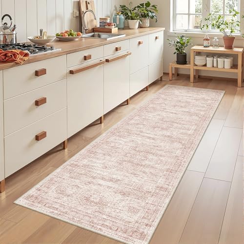 2x8 Runner Rug Non Slip,Washable Hallway Runner Rug,Pink - Image 4