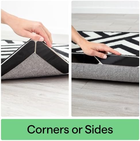 GORILLA GRIP® Extra Long Rug Grippers for Hardwood Floor, 24 Pack Black - Image 4