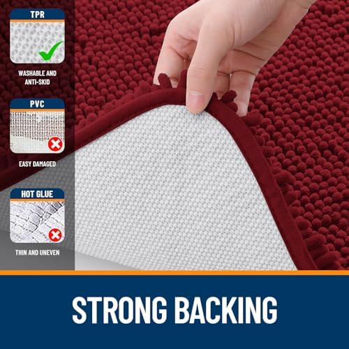OLANLY Small Bathroom Rugs 24x16, Extra Soft Absorbent Chenille Bath Rugs - Image 6