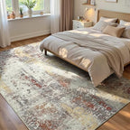Ompaa Living Room Rug 5x8 Beige Area Rug Machine Washable Boho Rug Non Slip Abstract Vintage Indoor Large Rugs for Bedroom, Classroom, College Dorm, Farmhouse, Dining Room, Kids Playroom by OmpaaHomeDecor