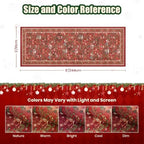 3x8 Christmas Runner Rug for Hallway,Washable Kitchen Rug,Red - Image 2