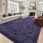 9x12 Extra Large Taro Purple Fluffy Area Rug Non-Slip for Living Room - Image 2