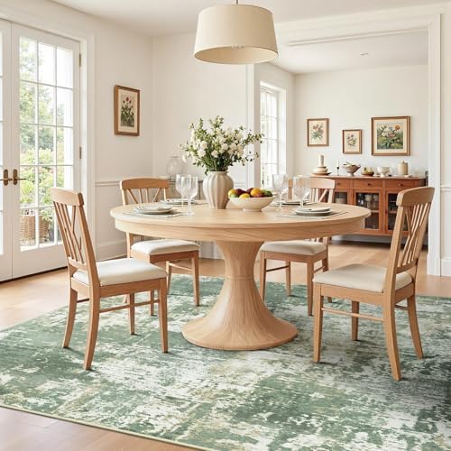 RELEANY Washable 8'x10' Abstract Area Rug for Living Room Light Green - Image 4