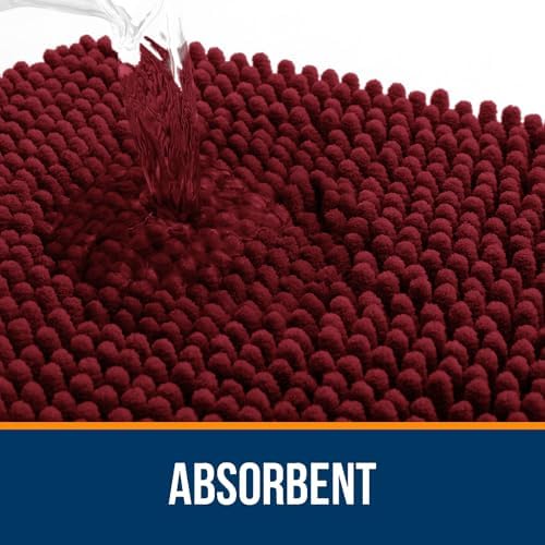 OLANLY Small Bathroom Rugs 24x16, Extra Soft Absorbent Chenille Bath Rugs - Image 4