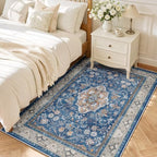 SameBed 5x7 Area Rug Living Room, Vintage Washable Carpet Blue - Image 2