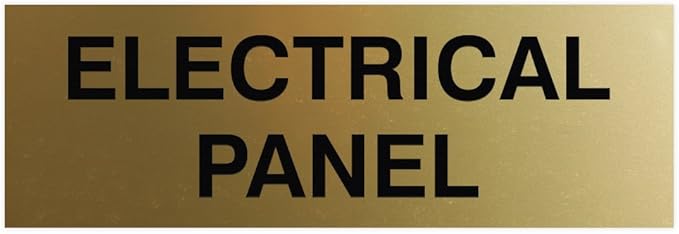 All Quality Basic Electrical Panel Sign - Fire Regulation Safety Compliance Sign - Brushed Gold - Medium (1 Pack)