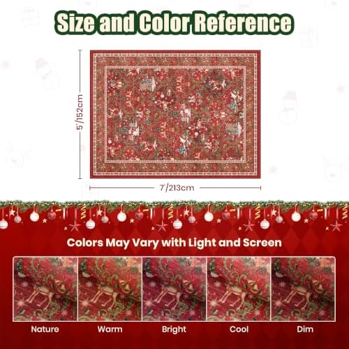 5x7 Area Rugs, Christmas Rugs for Living Room,Washable Rug,Red - Image 2