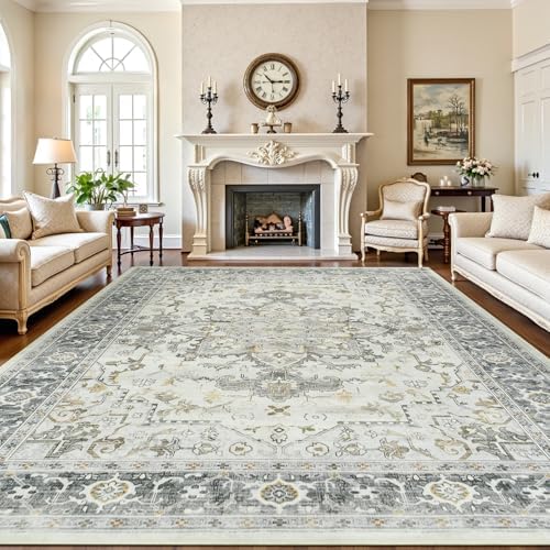 Lofus 8x10 Taupe Grey Rugs for Bedroom Living Room, Vintage Boho Carpet - Image 2
