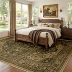 RELEANY Washable Area Rug, 7'x10', Brown/Dark Brown - Image 2