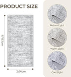 3x6 Runner Rug Non Slip,Washable Hallway Runner Rug,Grey - Image 2