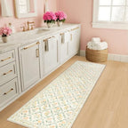 PLHXFR 2x5 Washable Runner Rug：Floral Indoor Kitchen Carpet Beige Multi - Image 6