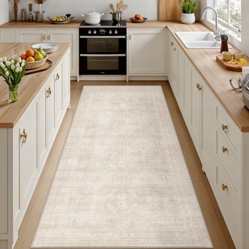 4x8 Area Rugs Living Room: Bedroom Neutral Washable Carpet Beige by Luxturiy