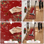 KIMODE Christmas Decor Kitchen Mats for Floor Anti Fatigue Cushioned, Red - Image 6