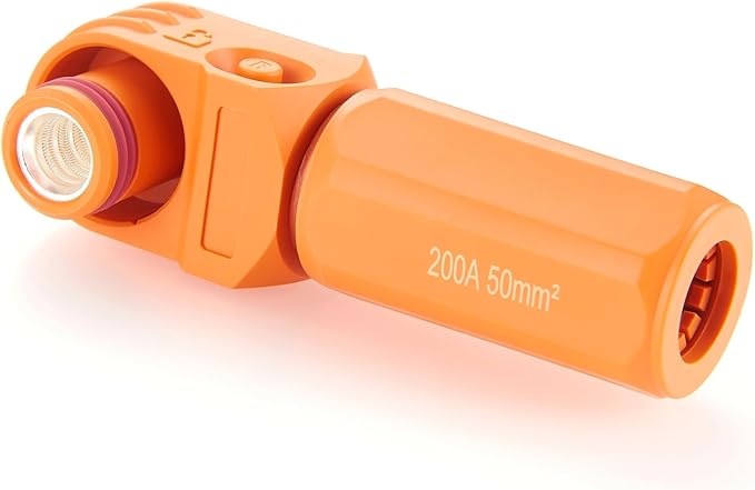 Right Angle Energy Storage System Power Connector IP67 Waterproof 200A 50mm² Single Core HV Battery Storage Plug,1PC (Orange, 200A)
