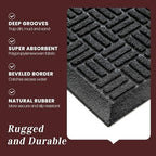 Mibao Front Door Mat Outside Entrance, 36" x 24", Heavy Duty Welcome Mat, Stain and Fade Resistant, Dirt Trapper Doormat, Super Absorbent Indoor Outdoor Entryway Mat with Non-Slip Backing, Black - Image 4