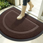 OLANLY Half Circle Front Door Mat Outside 35x23 All-Season Rubber Doormat by OLANLY