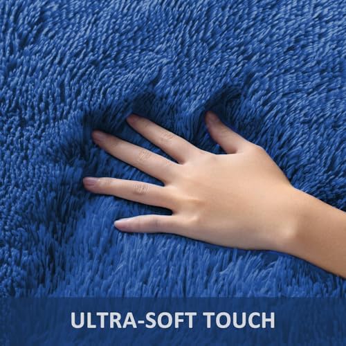 Ophanie 5x7 Blue Rugs for Living Room,Kids Rug,Playroom Navy Area Rugs for Boys Girls Teen Decor,Fluffy Fuzzy Soft Plush Shaggy Bedside Floor Bedroom Carpet for Teen with Over 99 pcs Pile fibers - Image 2