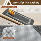 COSY HOMEER Kitchen Rugs Sets of 2 Non-Slip Washable,20"x30"+20"x48" - Image 3