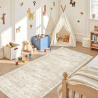 3x8 Runner Rug Non Slip,Washable Hallway Runner Rug,Beige - Image 4
