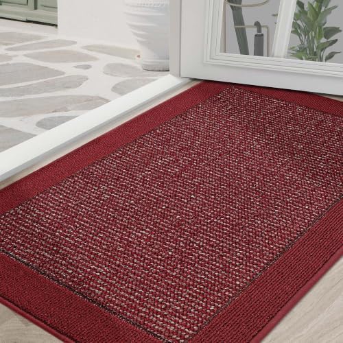 BEQHAUSE Indoor Door Mat 36" x 60", Dirt Trapper Door Mats, Red by BEQHAUSE
