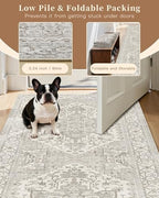 Madane Kitchen Runner Rug 2x7 with Rubber Backing Non Slip, Beige/Brown - Image 6
