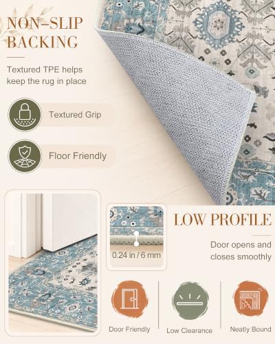OLANLY 5x7 Washable Area Rug, Soft Non Slip Carpet for Bedroom Living Room - Image 7