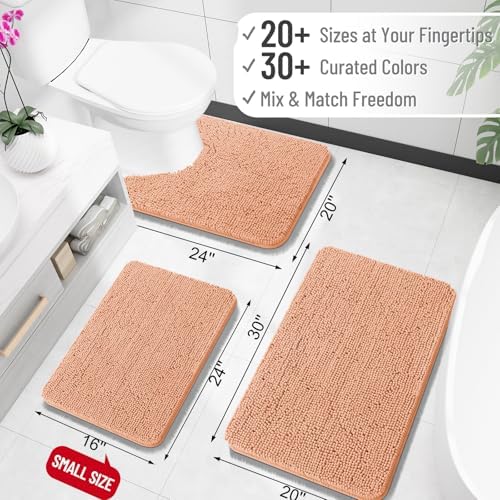 OLANLY Toilet Rugs U-Shaped 20x20, Soft Absorbent Chenille Contour Rugs - Image 2