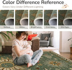 Vacuum-Friendly, 2x10 Washable Area Rug, Green Brown - Image 6