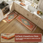Collive Boho Kitchen Rugs Sets of 2 Fall Kitchen Mats for Floor Waterproof - Image 2