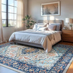 Lofus 6x9 Area Rugs for Living Room Bedroom, Soft Boho Carpet Floral Blue - Image 2