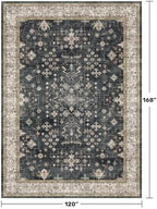 Boho Black Rug for Living Room - Washable 10x14 Area Rug, Dining Room Rugs for Under Table, Soft Low Pile Carpet for Large Bedroom - Farmhouse Decor, Non-Slip & Stain Resistance (10x14 Black/Multi) - Image 2