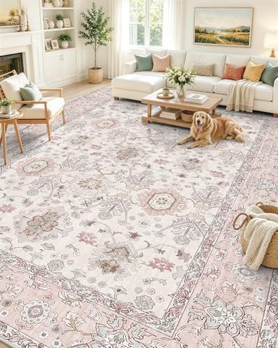 OLANLY 9x12 Washable Area Rug, Soft Non Slip Carpet for Bedroom Living Room by OLANLY