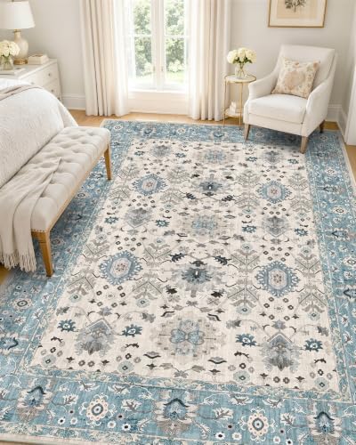 OLANLY 5x7 Washable Area Rug, Soft Non Slip Carpet for Bedroom Living Room by OLANLY