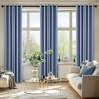 MIULEE Blackout Curtains for Bedroom 2 Panels 40 x 84 Inch Long Denim Blue - Image 6