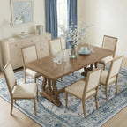 RELEANY Washable Area Rug, Square 8'x8', Blue/White/Gray - Image 3