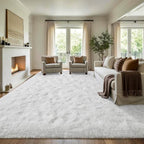 8x10 Extra Large White Fluffy Area Rug Non-Slip for Living Room Bedroom - Image 3