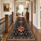 RELEANY Washable Area Rug, Runner 3'x10', Black/Colorful by RELEANY