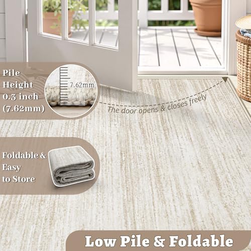 Area Rug 9x12 Living Room Rugs: Washable Modern Rug Large Non-Slip Soft Rugs Stain Resistant Printed Rug Indoor Carpet for Bedroom Kitchen Dining Room Nursery Playroom Home(Beige, 9'x12') - Image 6