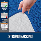 OLANLY Bathroom Runner Rugs 44x24, Soft Absorbent Chenille Bath Rugs, Rubber Backing Quick Dry, Machine Washable Long Bath Mats for Bathroom, Tub and Shower, Home Decor Accessories, Deep Navy Blue - Image 7