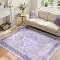 RELEANY Washable Area Rug, 4'x5', Purple by RELEANY