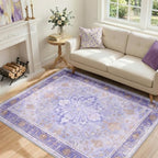 RELEANY Washable Area Rug, 4'x6', Purple - Image 2