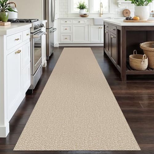 EARTHALL Washable Runner Rug, Non Slip Hallway Runner, 3x12 Ft, Sand/Beige - Image 5